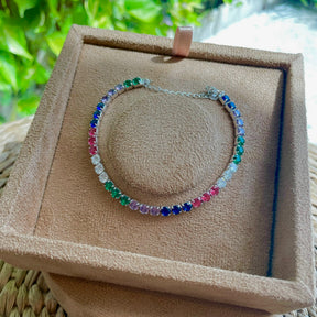 Pulseira Luza Riviera Rainbow Em Prata 925