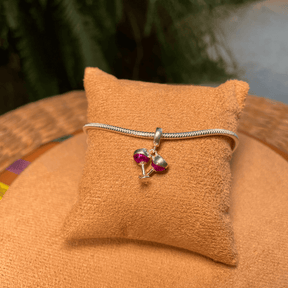 Berloque Luza de Brinde Taça de vinho em prata 925