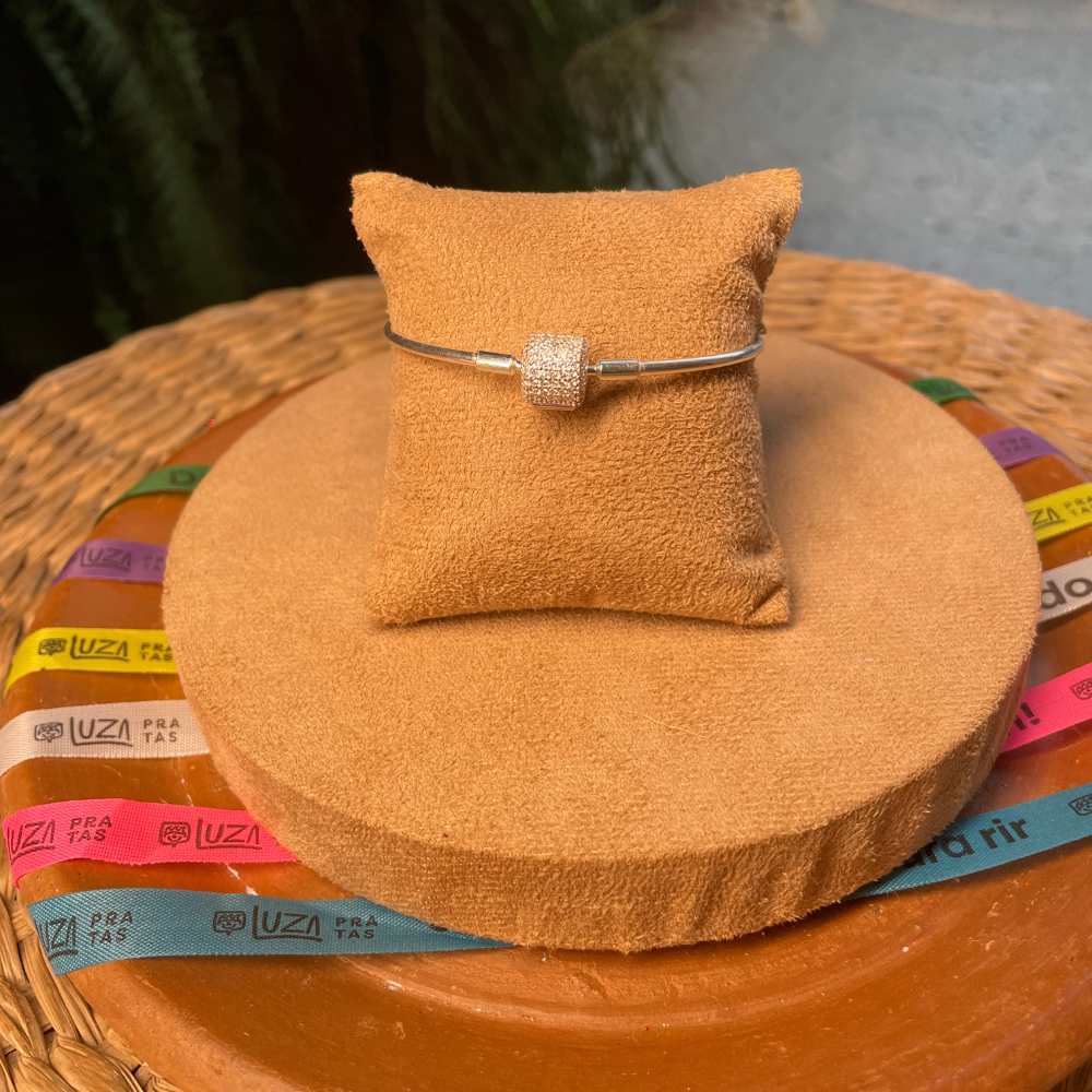Bracelete com Fecho Cravejado em Prata 925