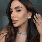 BRINCO TRIO LUZA DE FORMAS GEOMETRICAS DE PEDRA COLOR E ZIRCONIA EM PRATA 925