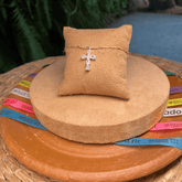 Pingente Luza de Cruz Cravejada de Zircônias Cristais em Prata 925