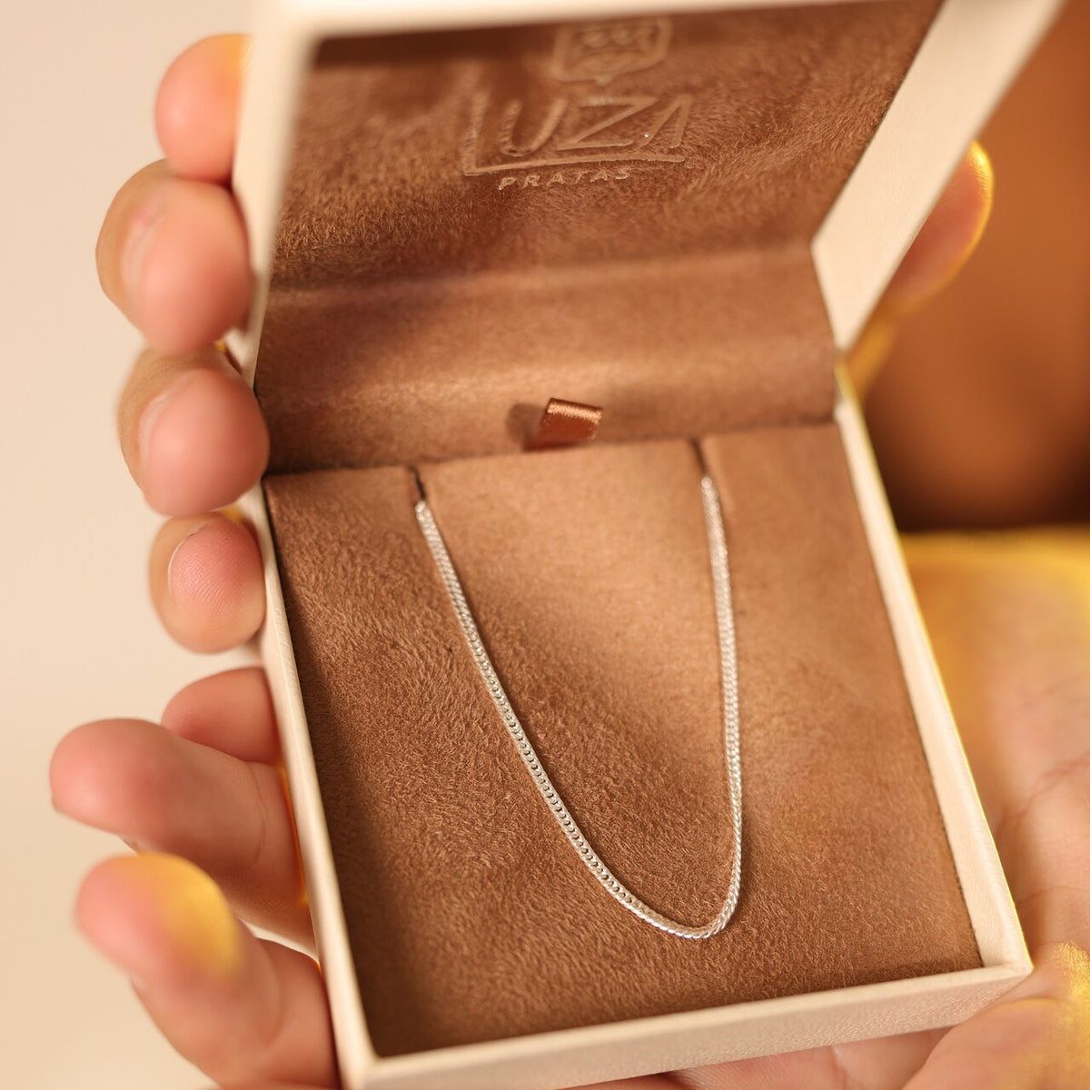 Pulseira Luza Masculina Grumet Fina em Prata 925