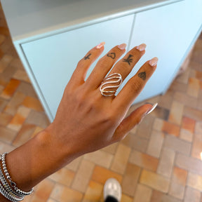 Anel de Linhas com Zircônia em Prata 925