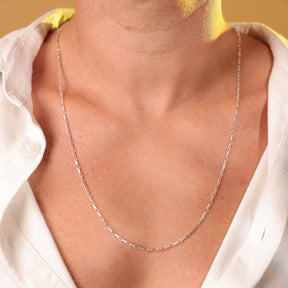 Colar Luza Masculino Longuinho Cartier em Prata 925