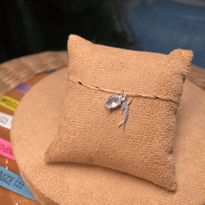 Pingente Sereia com Ponto Luz Luza Oval AZul Pendente em Prata 925