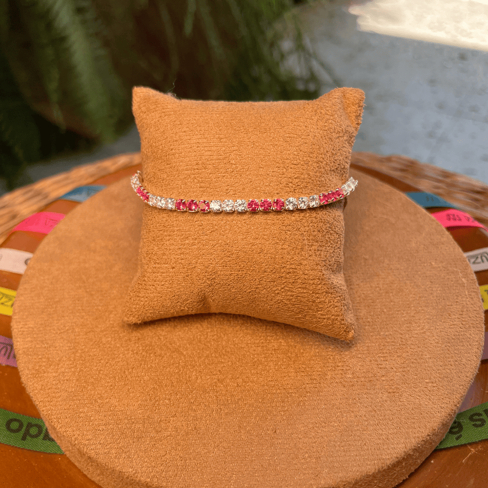 Pulseira Riviera Luza Red White em Prata 925