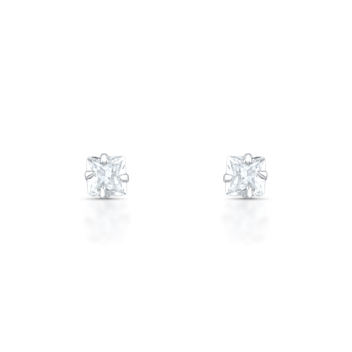 Brinco Ponto de Luz Luza Quadrado de 5MM em Prata 925