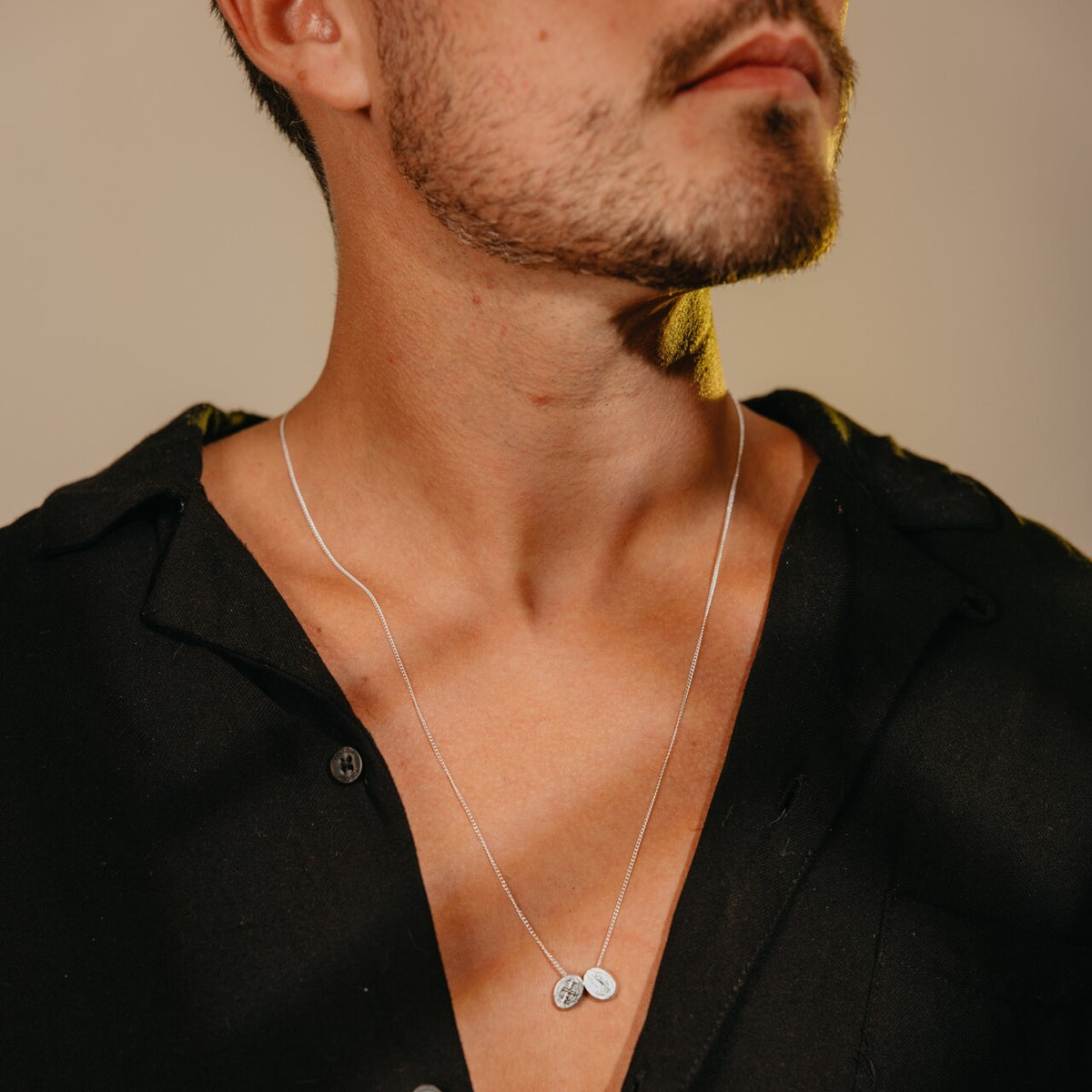 ESCAPULÁRIO LUZA TAM P BOLEADO MEDALHA DE SÃO BENTO EM PRATA 925