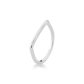 Anel Quadrado Fino Liso em Prata 925