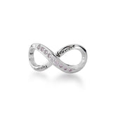 Berloque Infinito "Family Forever" com Detalhes Rosas em Prata 925