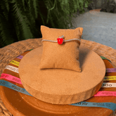 Berloque Maça Vermelha Esmaltada Luza em Prata 925