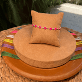 PULSEIRA LUZA DE MINI TREVO ROSA EM PRATA 925