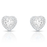 Brinco Luza de Coração Cravejado de Zircônia com Ponto de Luz em Prata 925