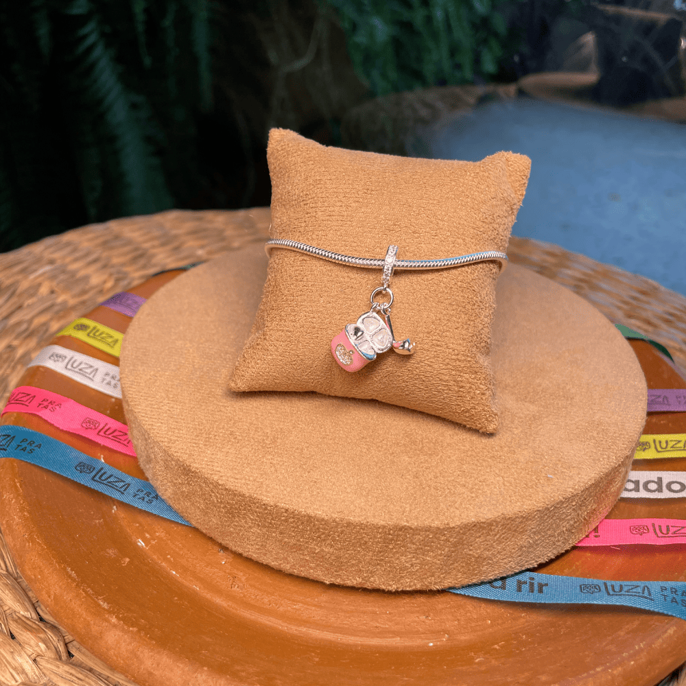 Berloque Luza Apple AirPods Esmaltado em Prata 925