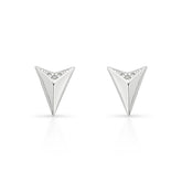 Brinco Luza Tringular com Detalhe Diamantado e Zirconia em Prata 925