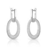 Brinco Argola Luza Desmontável Cravejada de Zirconia em Prata 925