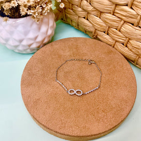Pulseira Luza de Infinito Cravejado de Zircônia em Prata 925