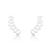 Brinco Ear Cuff de Gotas Vazadas em Prata 925
