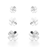 Brinco Trio Luza de Brincos Trevo de Quatro Folhas em Prata 925