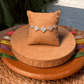 Pulseira Luza Cinco Trevos Cravejados de Zircônia em Prata 925