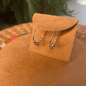 Argola de Aro Luza 25mm com Esferas em Prata 925