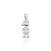 Pingente Menino Cravajado de Zirconia com Detalhes Lisos em 925
