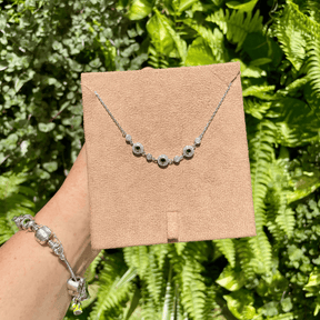 Pulseira com Circulo de Zirconia e Detalhe Azul em Prata 925