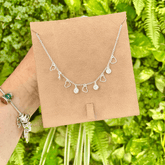 Choker de Corações Vazados com Pontos de Luz em Prata 925