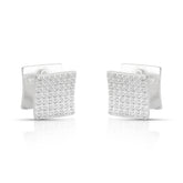 BRINCO ARGOLA QUADRADA CRAVEJADA COM ZIRCÔNIA EM PRATA 925