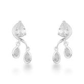 Brinco de Gota Cristal com Pontos de Luz Pendentes em Prata 925
