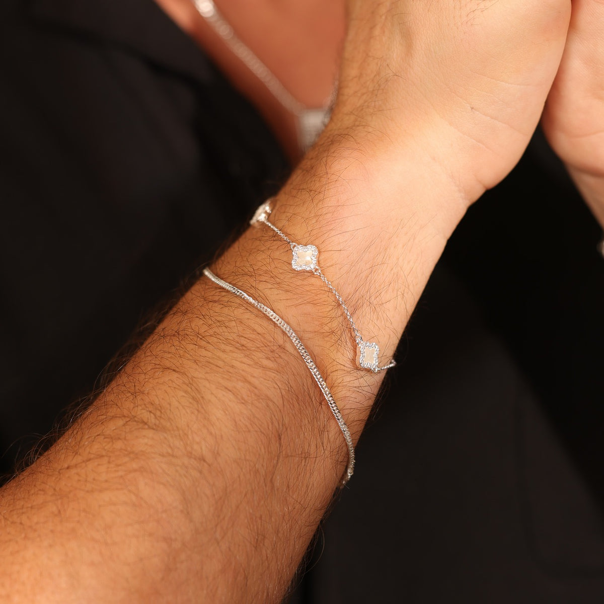 Pulseira Luza Masculina Grumet Fina em Prata 925