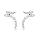 Brinco Ear Cuff Luza de Pedraria Luxo em Prata 925