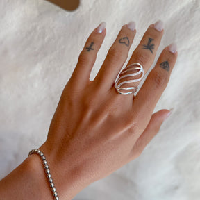 Anel de Linhas com Zircônia em Prata 925