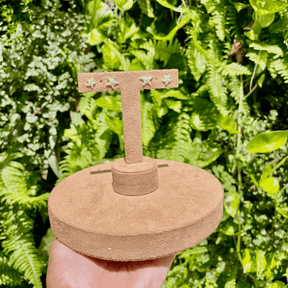 Brinco Dupla Luza de Estrela do Mar Lisa em Prata 925