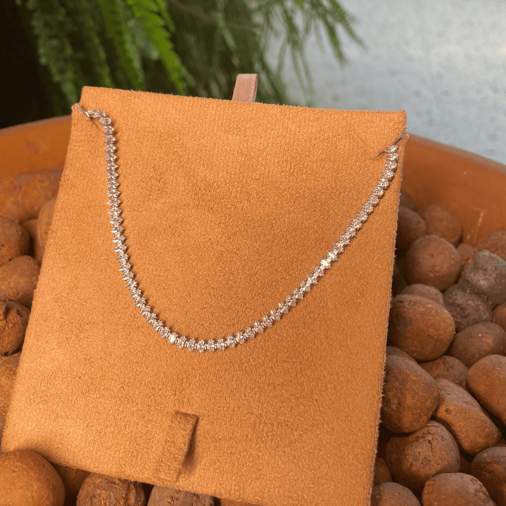 Colar Luza de Riviera Baquete em Prata 925