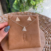 Conjunto Orgânico de Triângulo em Prata 925