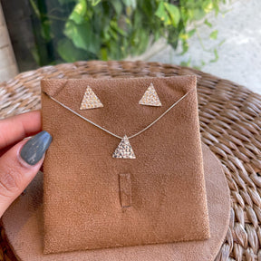 Conjunto Orgânico de Triângulo em Prata 925