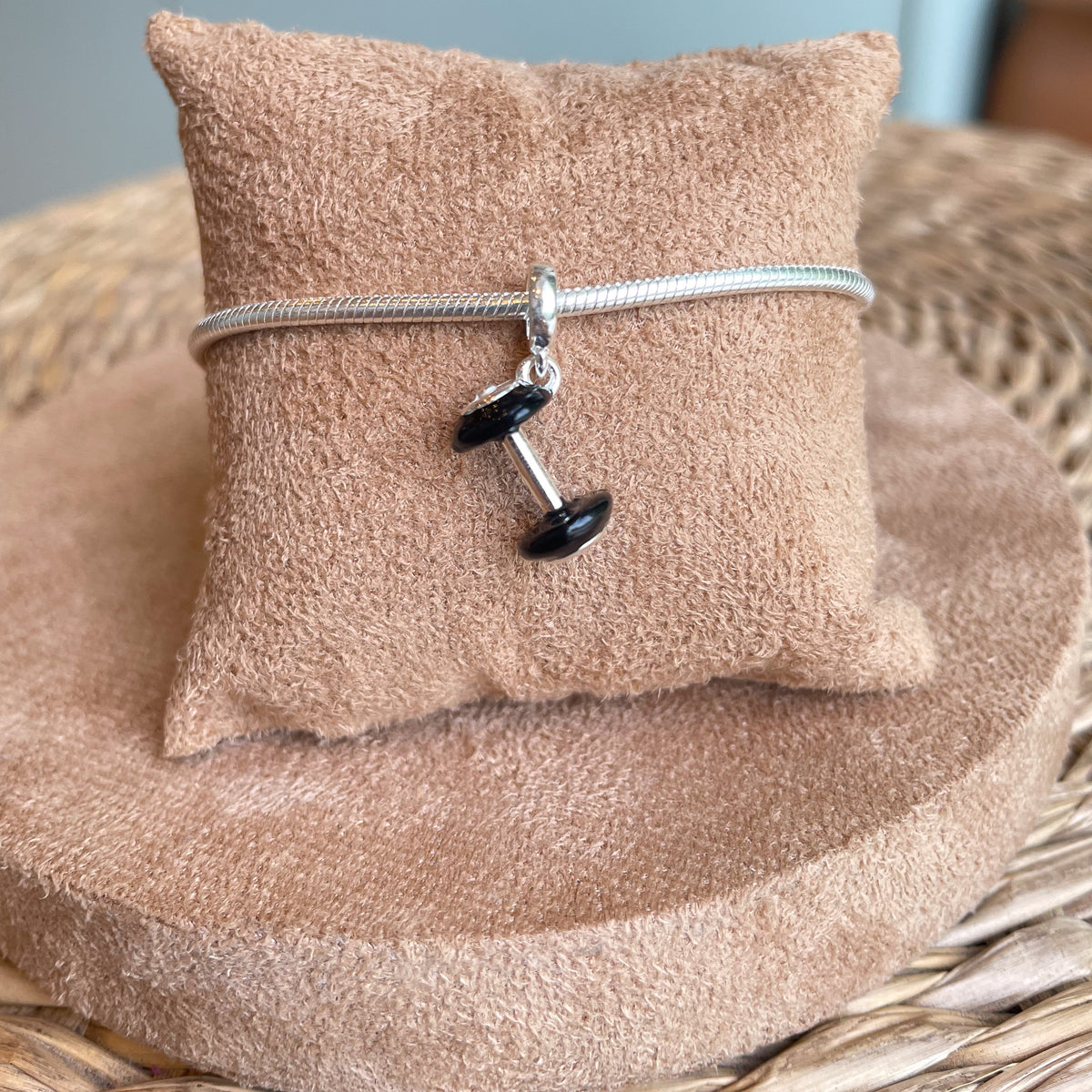 Berloque de Halter Preto em Prata 925